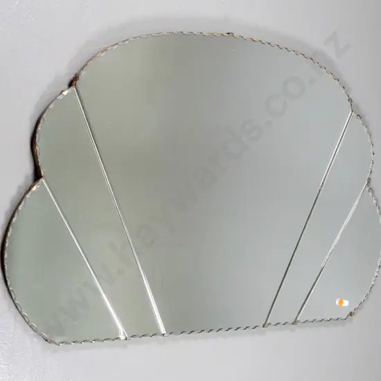 retro scalloped edge multi-sectioned wall mirror (slight de-silvering) H-560 W-850