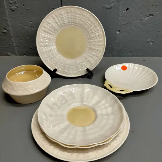 5 pieces of green mark Belleek