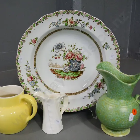 Spode soup bowl and 3 jugs - Crown Devon, Myott, Royal Worcester