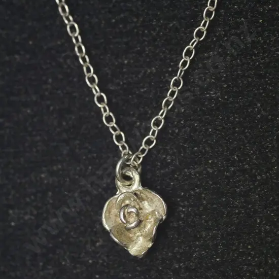 silver flower necklace chain stamped sterling silver