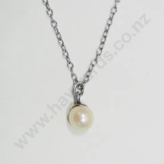 pearl necklace chain stamped sterling