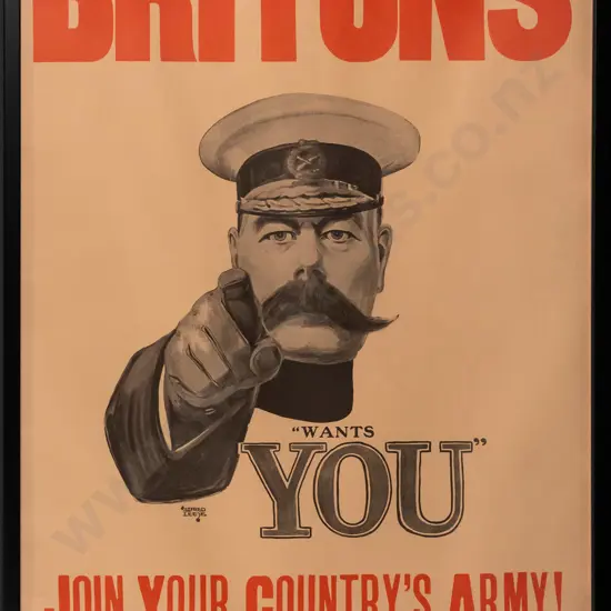 framed reproduction British military recruitment poster H-750 W-500