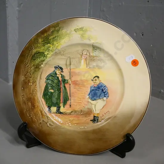 Royal Doulton Dickens ware relief pattern cabinet plate - Tony Willen and Fat Boy