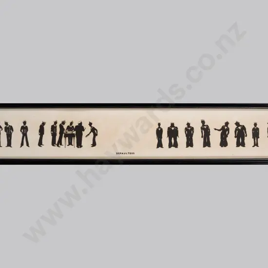 framed naval themed print  "Defaulters" H-95 W-700