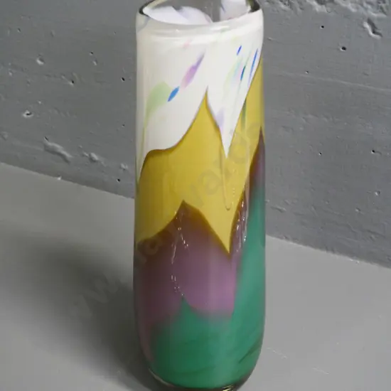 signed Peter Viesnik art glass vase H-290