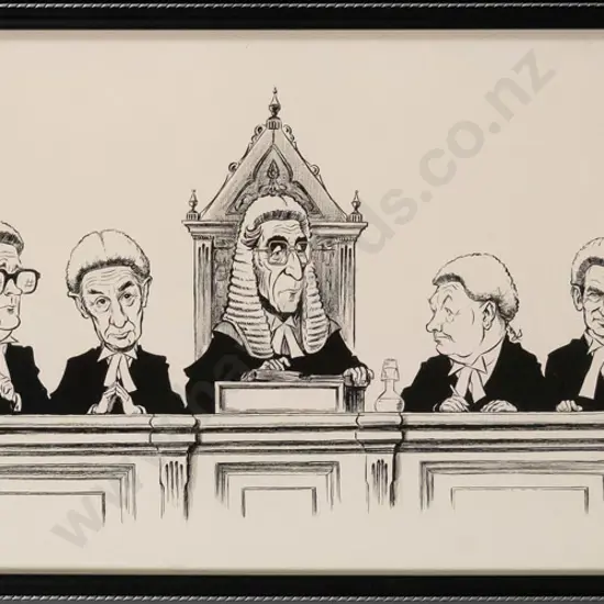 Sid Scales courtroom print H-210 W-630