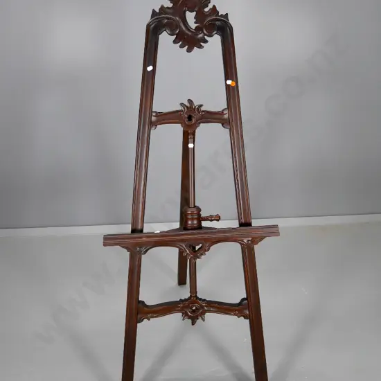 reproduction carved mahogany easel with adjustable support bar H-1390 W-550