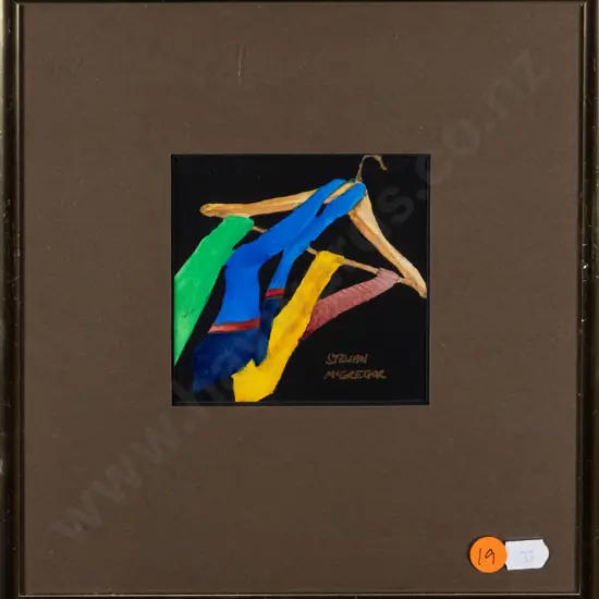 Struan McGregor -  framed mixed media "Untied I" H-95 W-95