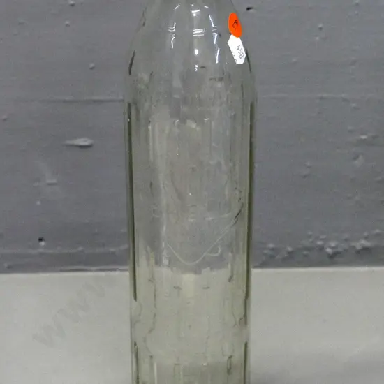 vintage Shell One Quart clear glass oil bottle H-365