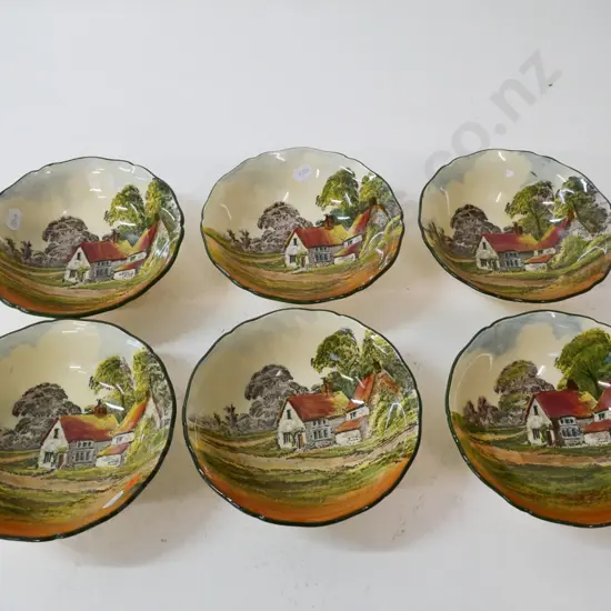 set of 6 Royal Doulton English Cottage dessert bowls