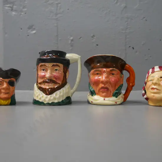 4x small Toby jugs - Ridgway, Lancaster, Staffordshire