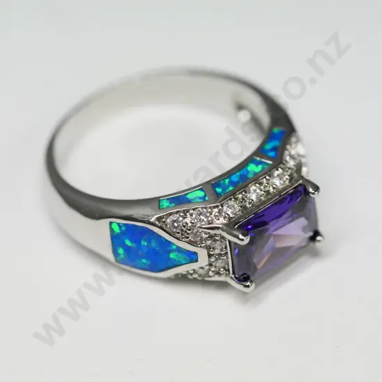 silver amethyst ring stamped 925