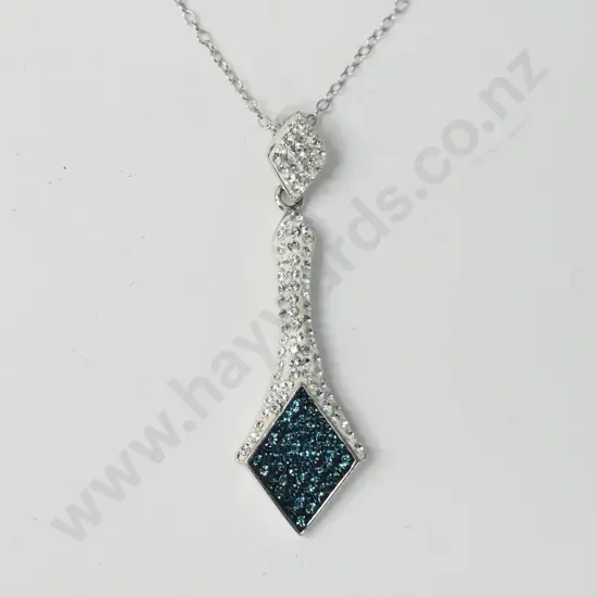 diamante pendant stamped 925