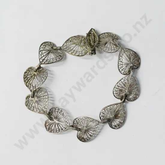 heart shaped filagree style bracelet