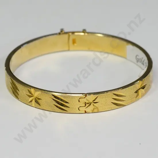 gold plated bangle stamped 18k RGP