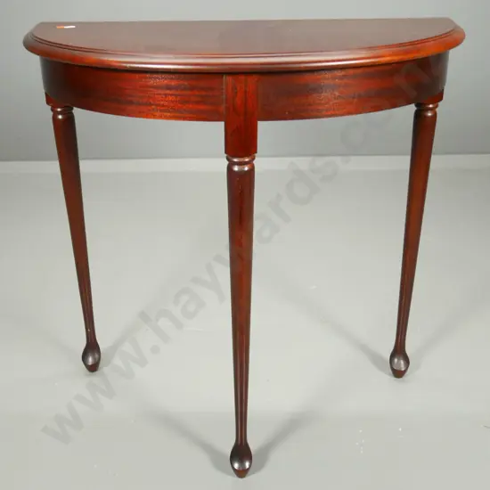 mahogany cab-leg half-round hall table H-670 W-680 D-330