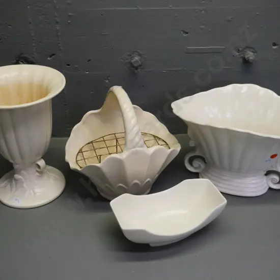 4 English white vases - Sylvac, Beswick, Arthur Wood, 1 unmarked - some interior stains, tallest H-230