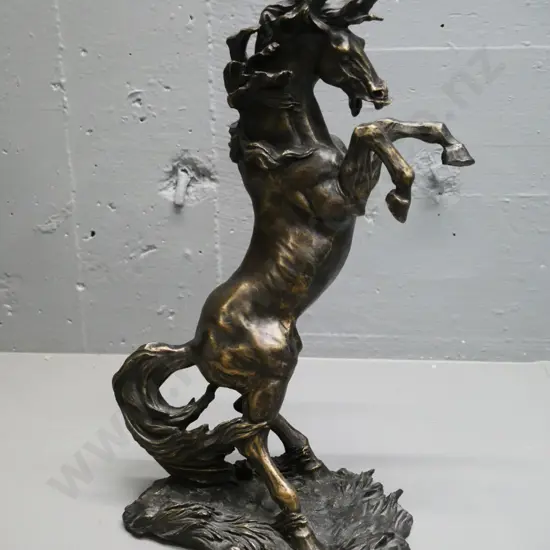 cast metal rearing horse figure H-350