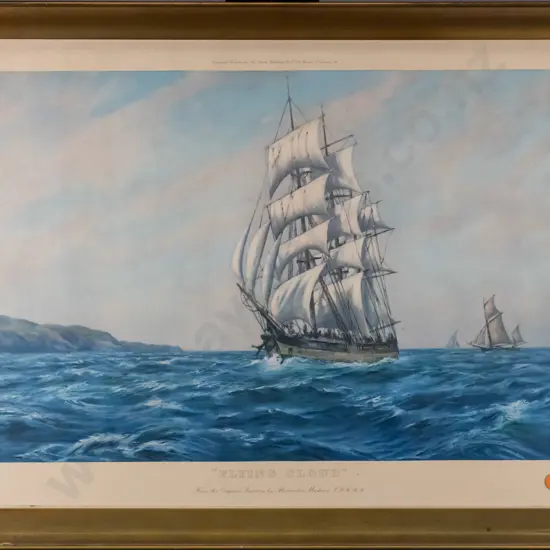 framed sailing ship print  "Flying Cloud" H-320 W-520