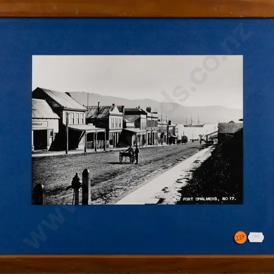 framed reproduction vintage black & white photograph - Port Chalmers H-170 W-235