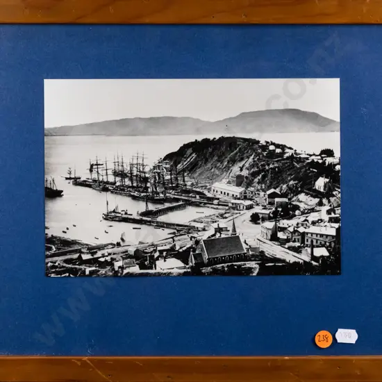 framed reproduction vintage black & white photograph - Port Chalmers H-170 W-235