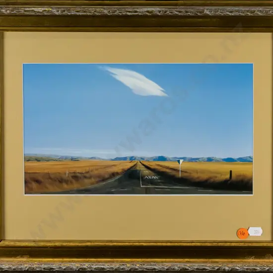 gilt framed Grahame Sydney print - intersection H-165 W-280