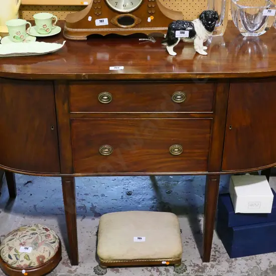 vintage mahogany Regency style sideboard with 2 lockable doors, 2 drawers, key H910 W1370 D560