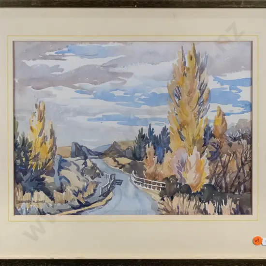 Dorothy Jones - framed watercolour - landscape H-270 W-360