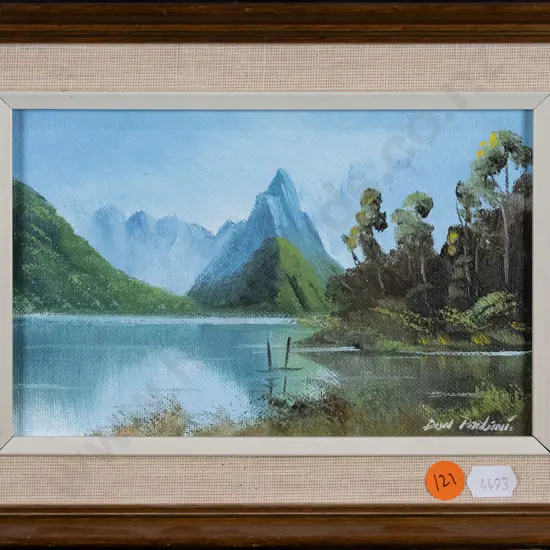 Don Parlane - framed oil  "Mitre Peak" H-120 W-190