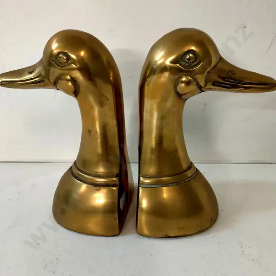 pair of brass duck head brass book ends (Korean) H-170
