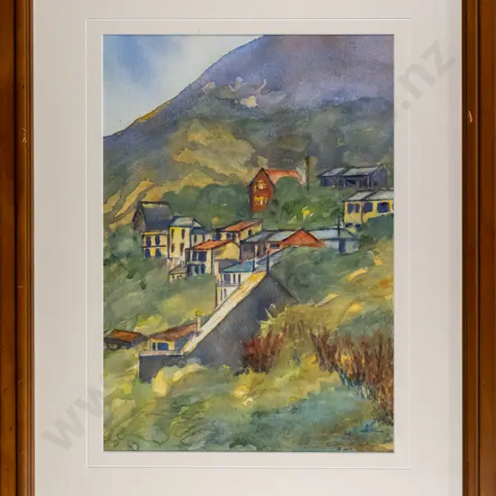 Colleen Henderson 2003 - framed watercolour - houses H-380 W-270