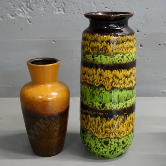 2 German Pottery vases - taller is H-270