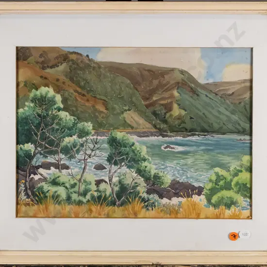 framed watercolour "On The way To Cromwell Gorge" (foxing) H-270 W-370