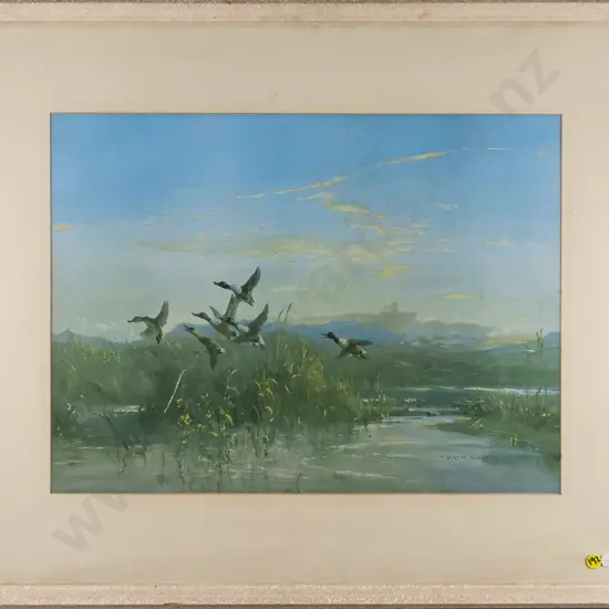framed Vernon ward print "Evening Flight" H-370 W-490