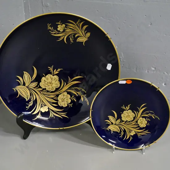 2 Hutschenreuther cobalt display plates - larger one is Diameter 300