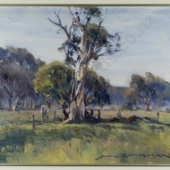 John Sharman 1939 - framed oil "Gumtrees, Forbes" H-320 W-390