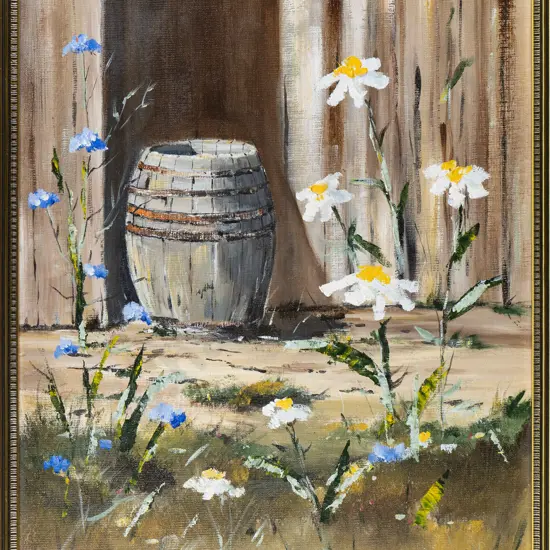 PG Hall - framed oil  "Receptacle" H-480 W-380