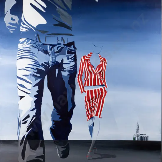 Anah Dunsheath - oil on board "High Performance" H-1400 W-800