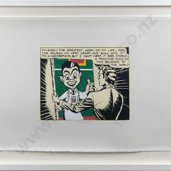 Dick Frizzell 2003 - framed lithograph 11/80 "Masterpiece" H-300 W-370