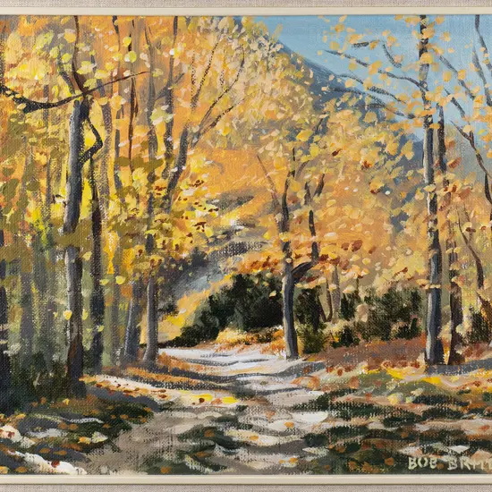 Bob Britton - framed oil "Macetown Track" H-290 W-380