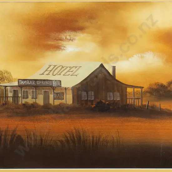 RJ Gregor '89 - framed oil - Outback hotel H-350 W-560