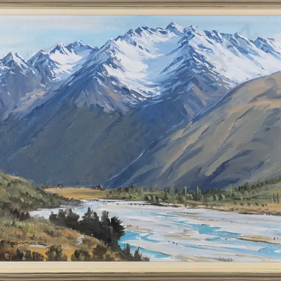 K J Toomer 1978 -framed oil "Rees River Humboldt Range" H-240 W-335