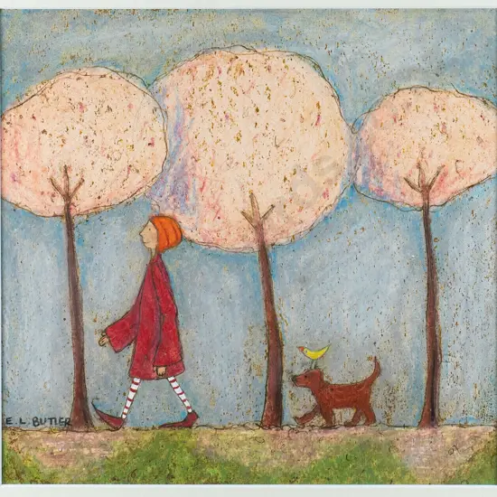 Emma Butler - framed mixed media "Spring is here" H-230 W-240