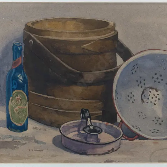 W E Fraser '1956 - framed watercolour - still life H-230 W-350