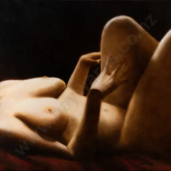 James Passmore  - boxed oil on canvas "Reclining Nude" H-610 W-460