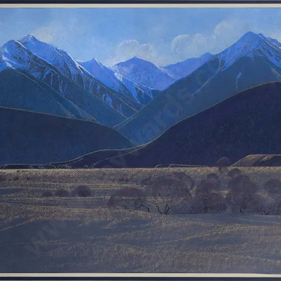 AW - framed pastel "Arthurs Pass" H-380 W-580