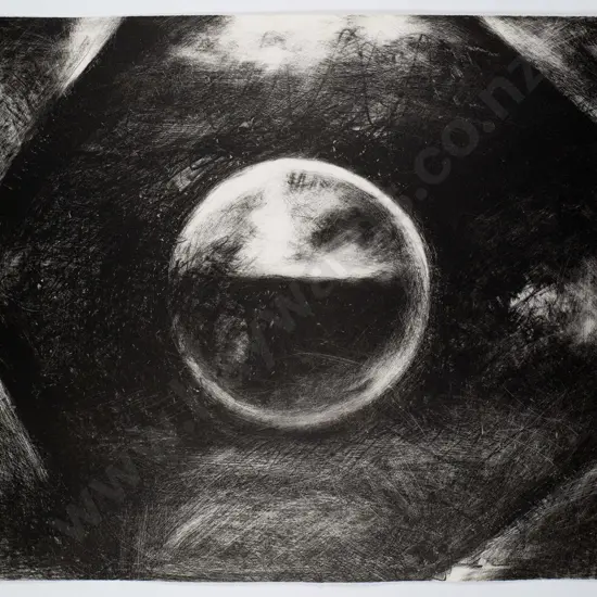 Christine Gregory '87 -mounted etching 3/20 "Ritual Alone II" H-560 W-450