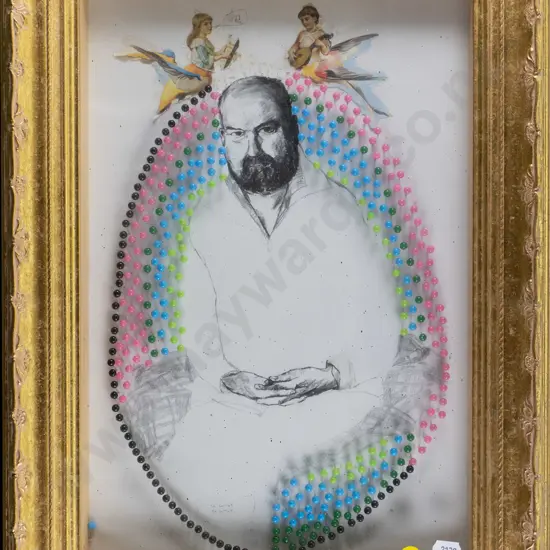 Kane Dyer - framed portrait with pins "So What, So What..." H-380 W-240