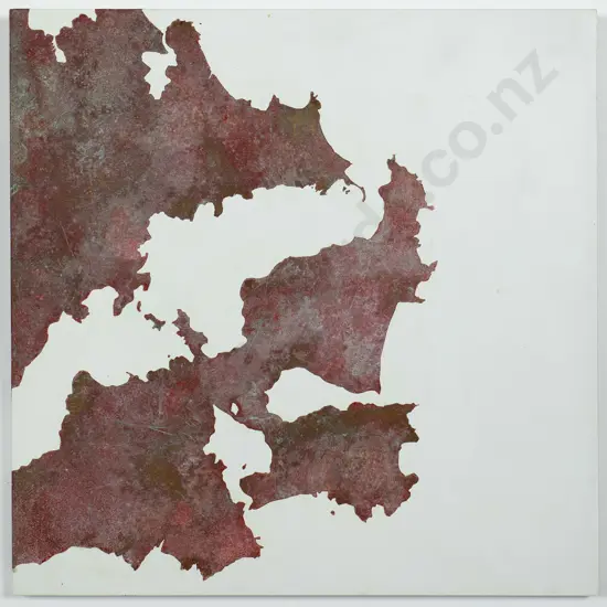 Luke Calder 2015 - mixed media "Otago" (Otago Peninsula and harbour)H-250 W-250