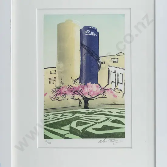 Manu Berry - framed ltd edition print 8/10 - Cadbury factory H-190 W-120